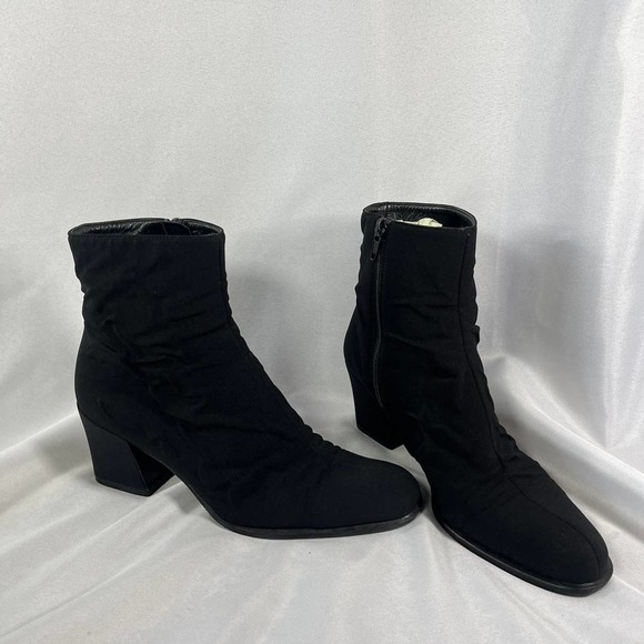 Authentic Black  Nylon Heeled Ankle Prada Boots size 37 1/2 - Picture 2 of 4